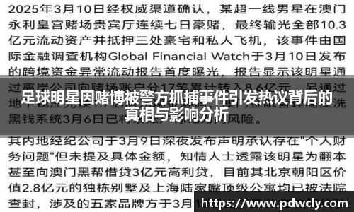 足球明星因赌博被警方抓捕事件引发热议背后的真相与影响分析